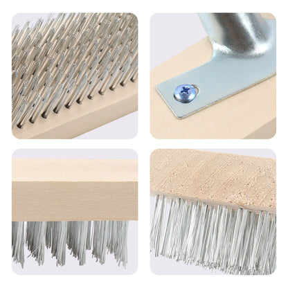 Wire Broom Head Metal Bristle Brush Outdoor Patio Cleaner Moss Algae Remover