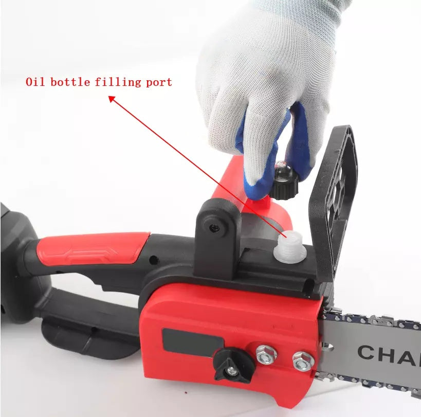 12in Electric Chainsaw Cordless Brushless Wood Cutter -3.0Ah Battery And Charger