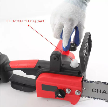 12in Electric Chainsaw Cordless Brushless Wood Cutter -3.0Ah Battery And Charger