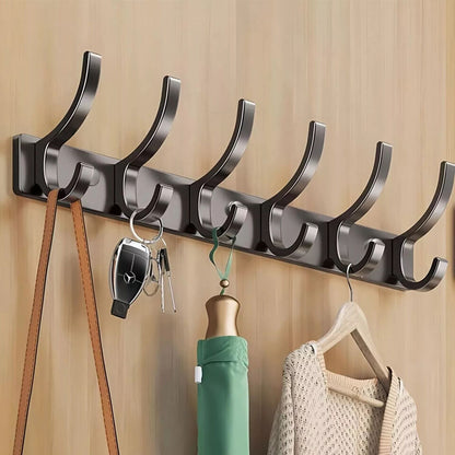 Hooks Aluminum Coat Clothes Door 4-6 Holder Rack Key Hooks Wall Mounted Hanger