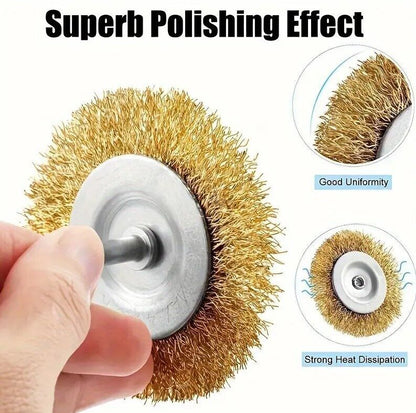 6Pcs 4 Flat Wire Wheel Drill Rotary Brush Paint Rust Removal 1-4 Shank UK