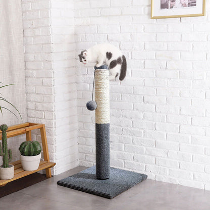 TALL LARGE CAT SCRATCHING POST 55CM STRONG NATURAL SISAL POLE HEAVY DUTY BASE UK