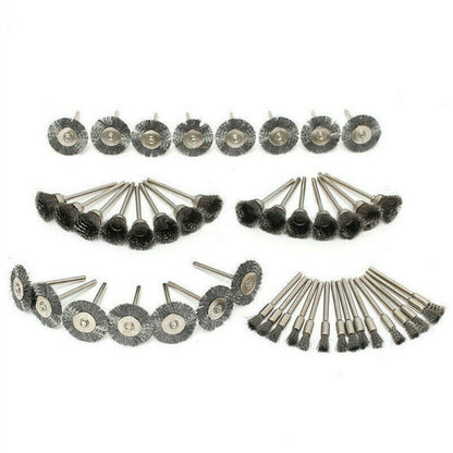 45pcs Wire Cup Brush Set Stainless Steel For Dremel Rotary Tool Accessories