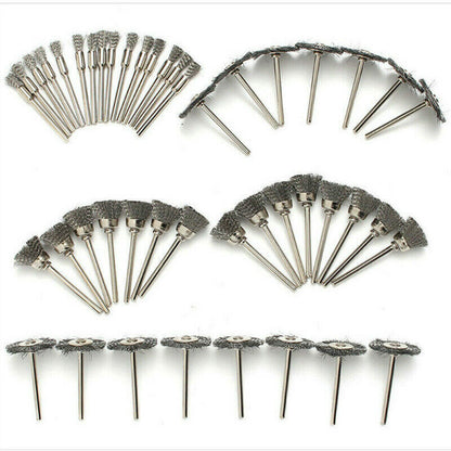 45pcs Wire Cup Brush Set Stainless Steel For Dremel Rotary Tool Accessories
