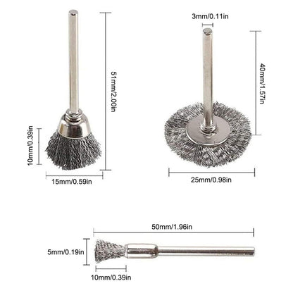 45pcs Wire Cup Brush Set Stainless Steel For Dremel Rotary Tool Accessories