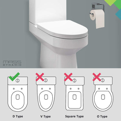 NEW LUXURY BATHROOM SLOW SOFT CLOSE D-SHAPE TOILET SEAT SEATS WC HEAVY DUTY