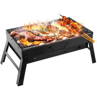 1Pc Portable BBQ Grill Foldable Charcoal Grill Lightweight Smoker Grill For Camping Picnics Garden Grilling