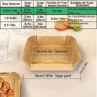 100PCS Air Fryer Liners Disposable Paper 6.3' Non Stick For Roasting Baking UK