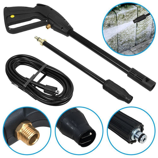 High Pressure Power Washer Spray Gun Jet Lance Trigger Wash Wand & 8M Hose Kit