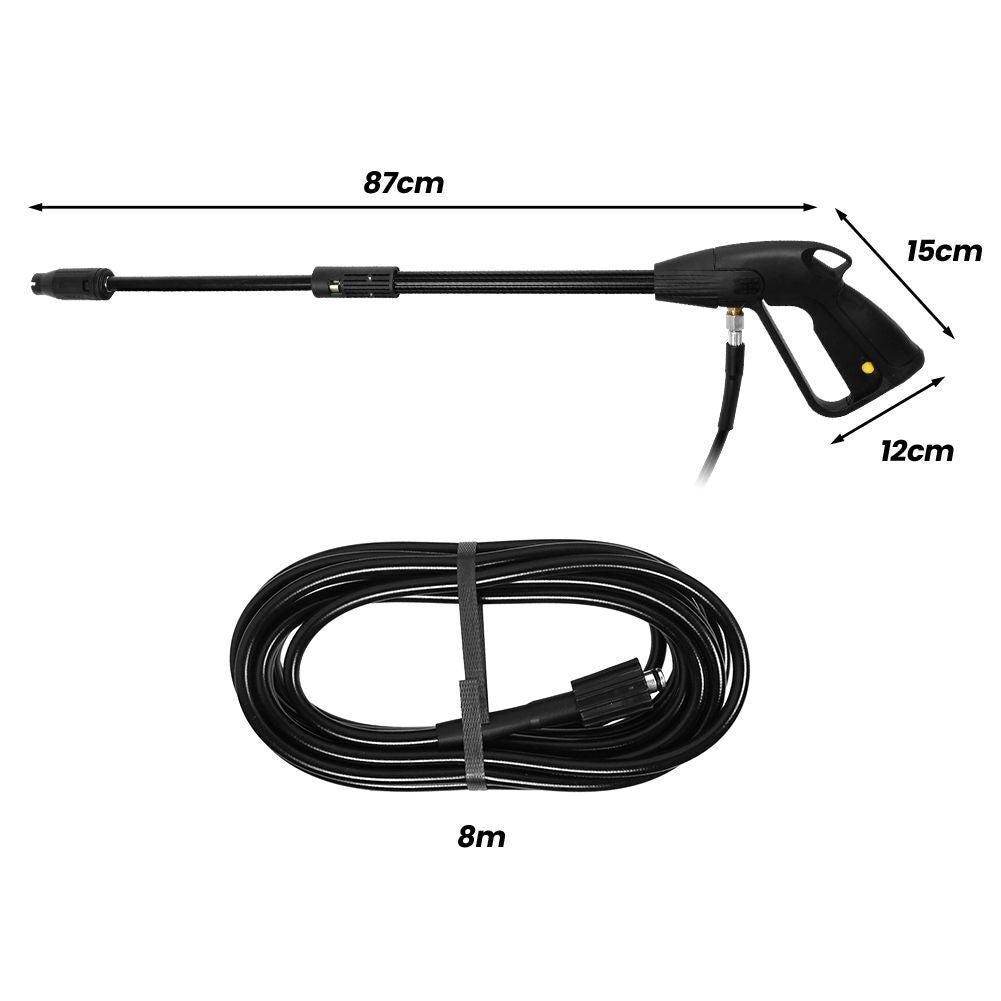 High Pressure Power Washer Spray Gun Jet Lance Trigger Wash Wand & 8M Hose Kit