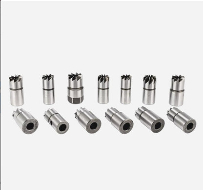 17Pcs Universal Injector Seat Cutter Cleaner Tool Carbon Remover Set Kit