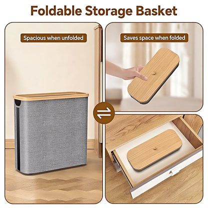 Fast Arrival Toilet Paper Storage Basket With Lid, Bamboo Toilet Paper Storage Holder Stand Organizer For Bathroom, Toilet Paper Storage Box Container With Handle, Toilet Tissue Storage Bin For RV Clo