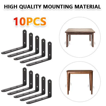 10pc Shelf Brackets Handmade Rustic Heavy Duty Industrial Steel Scaffold Board