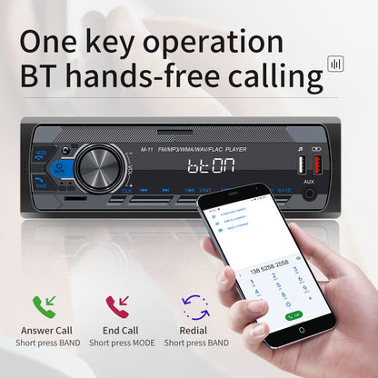 Single 1 Din Car Stereo Radio Bluetooth MP3 Player In-dash Head Unit FM-USB-AUX