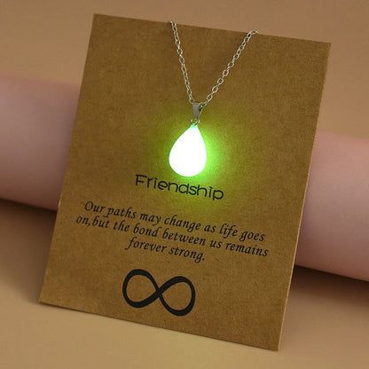 Europe And America Best Selling Luminous Pendant Card Necklace Love