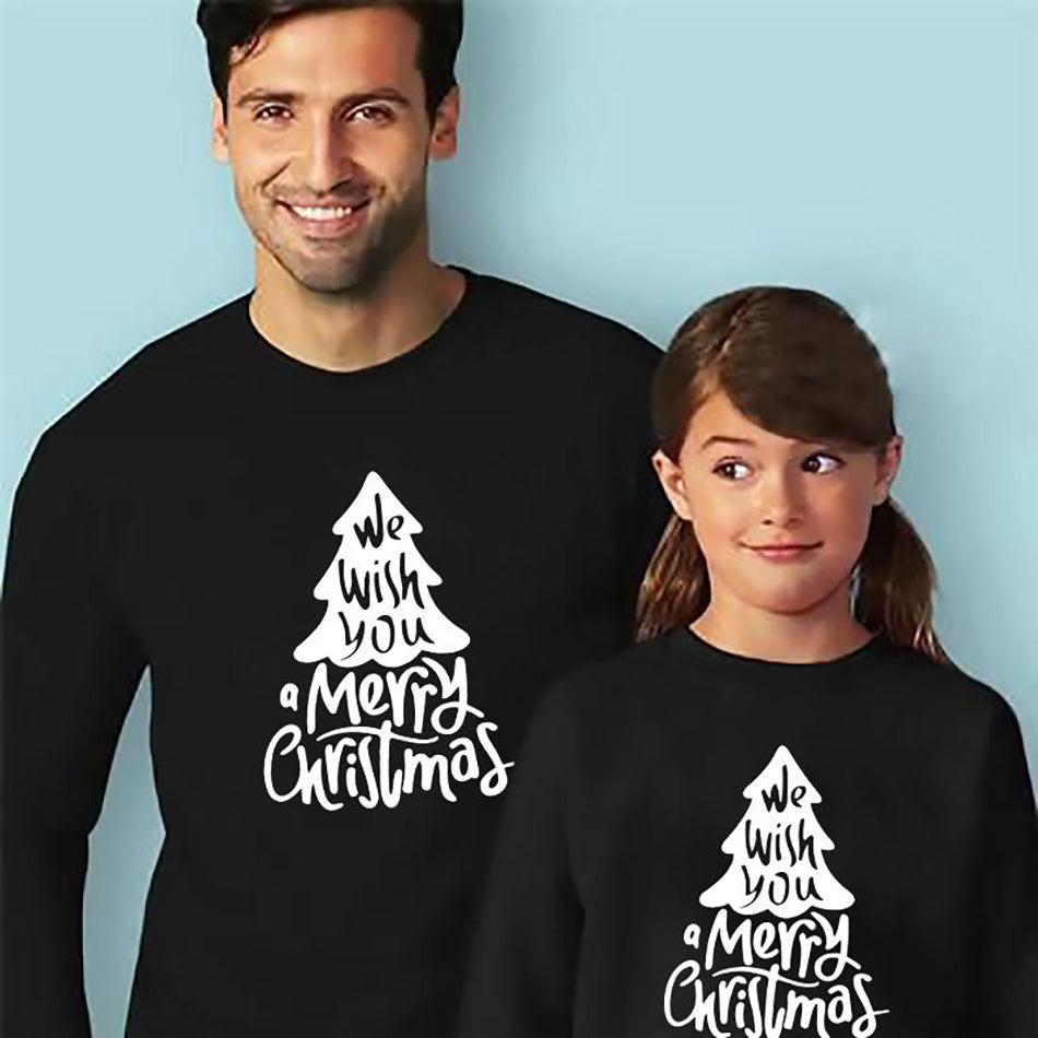 Christmas Snowflake Parent-child Costume Cartoon Casual Crew Neck Top