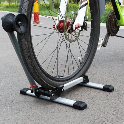 Folding BIKE STAND Portable Bicycle Floor Ground Parking Holder Storage Rack H