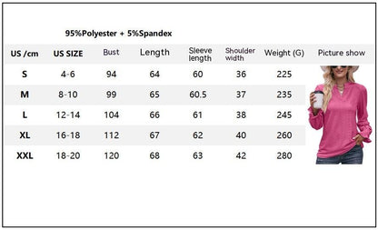 European And American Solid Color T-shirt Hole V-neck