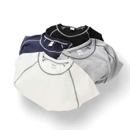 Raglan Topstitching Design Round Neck Short Sleeve T-shirt For Men