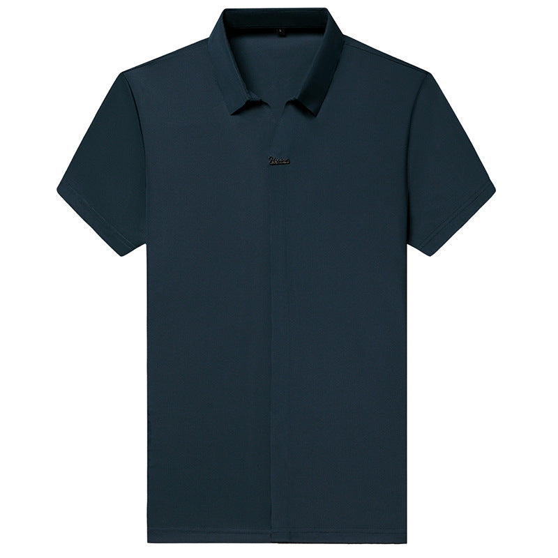 Ice Silk Short Sleeve Men's Fashion Casual Lapel