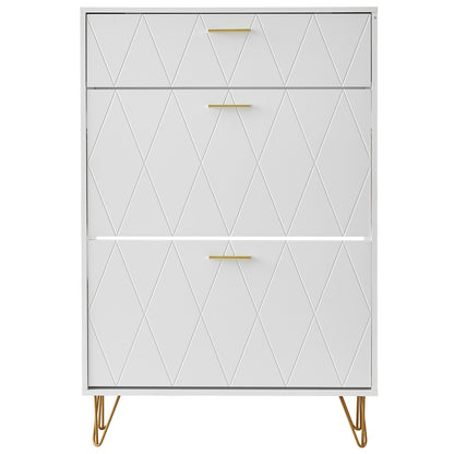 VEVOR Shoe Cabinet With 3 Flip Drawers, Shoe Storage Cabinet For Entryway, Free Standing Shoe Storage Organizer For Heels, Boots, Slippers In Hallway, Living Room