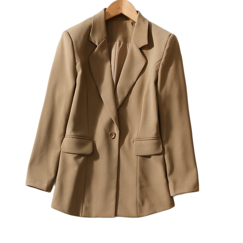 One Button Anti-wrinkle Suit Collar Loose Casual Suit Jacket Women