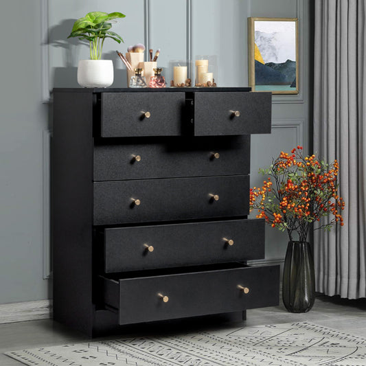 5-layer 6-drawer Filing Cabinet   Storage Cabinet   Storage Unit - Black