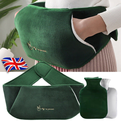Hot Water Bottle Bag Belt Rubber Warm Plush Pouch Waist Cover Belt