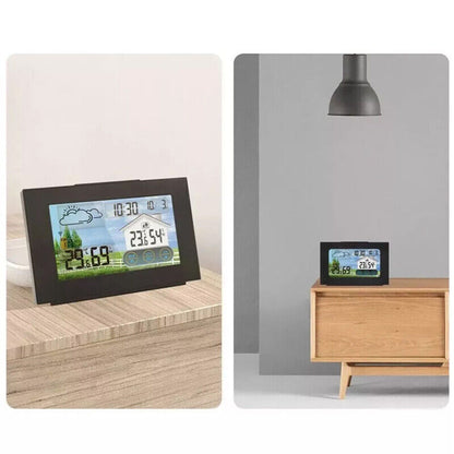 Wireless Weather Station Clock Digital Thermometer Temperature Indoor&Outdoor.
