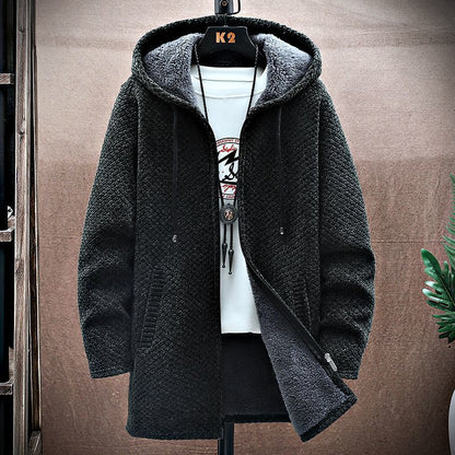 Men's Mid-Length Knitted Cardigan Coat Casual And Versatile