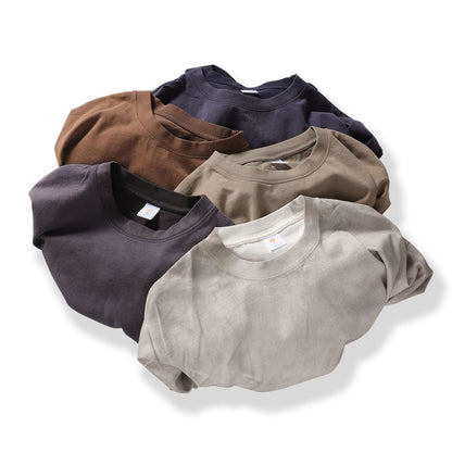 American Retro Double Yarn Pure Cotton Gradient Color Short Sleeve Men