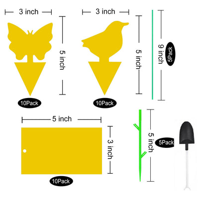 40Pcs Yellow Sticky Fly Trap Paper Fruit Flies Insect Aphids Glue Catcher Bug