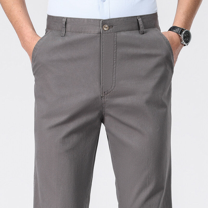 Men's Long PantsCotton Dress Trousers Loose Straight Leg