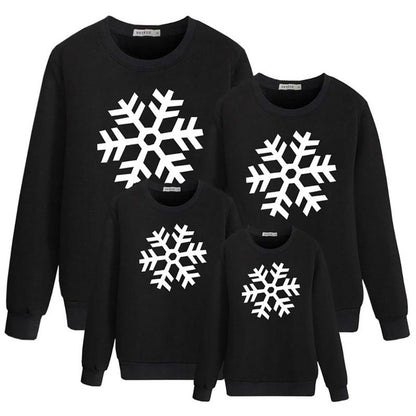 Christmas Snowflake Parent-child Costume Cartoon Casual Crew Neck Top