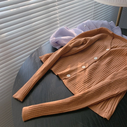 Knitted cardigan coat
