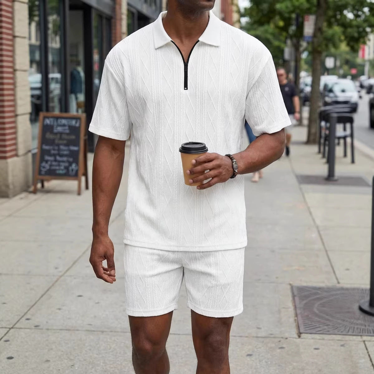 Men's Polo Shirt Casual Short-sleeved Shorts Sports Suit