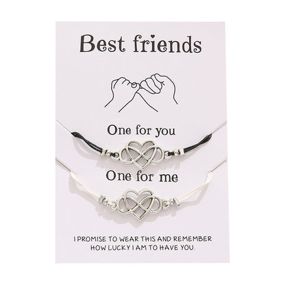 Cross-border Best-selling Best  Friendship Card Bracelet Simple Personality Love 8 Character Couple Bracelet Jewelry
