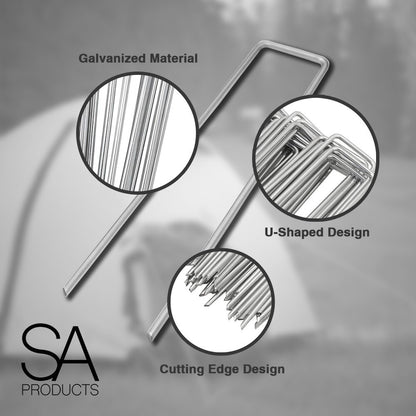 Heavy Duty Galvanised Steel Tent Pegs Metal Camping Ground Sheet