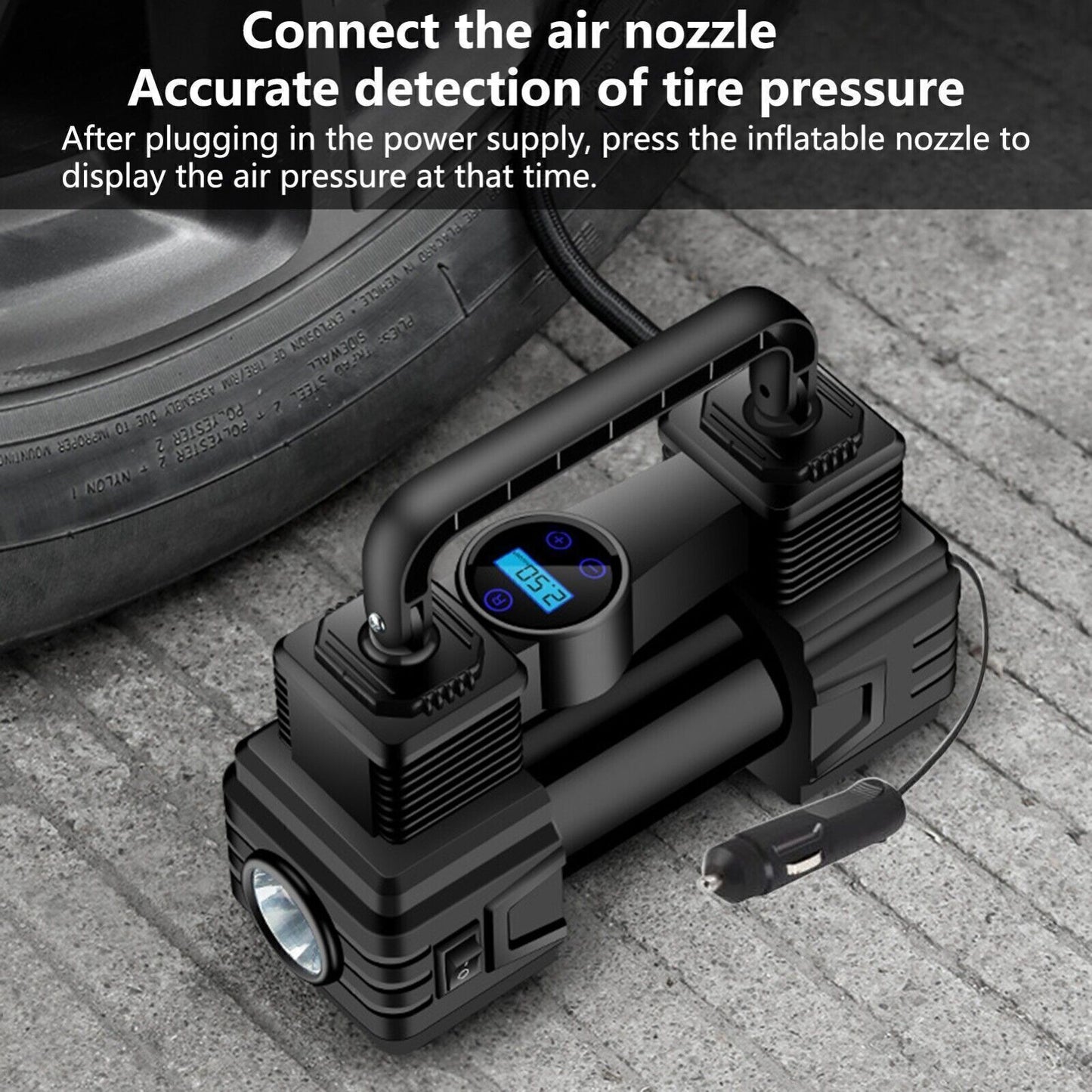 Air Compressor 12V Heavy Duty Portable Electric Car Tyre Inflator 150PSI UK