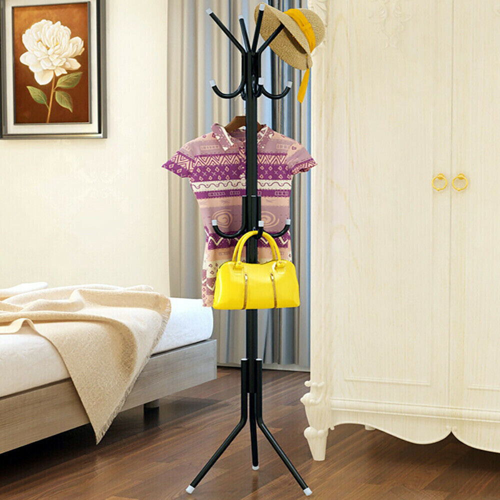 Coat Stand Coat  Hat   Jacket  Umbrella Floor Standing Rack Clothes Hanger Hooks UK