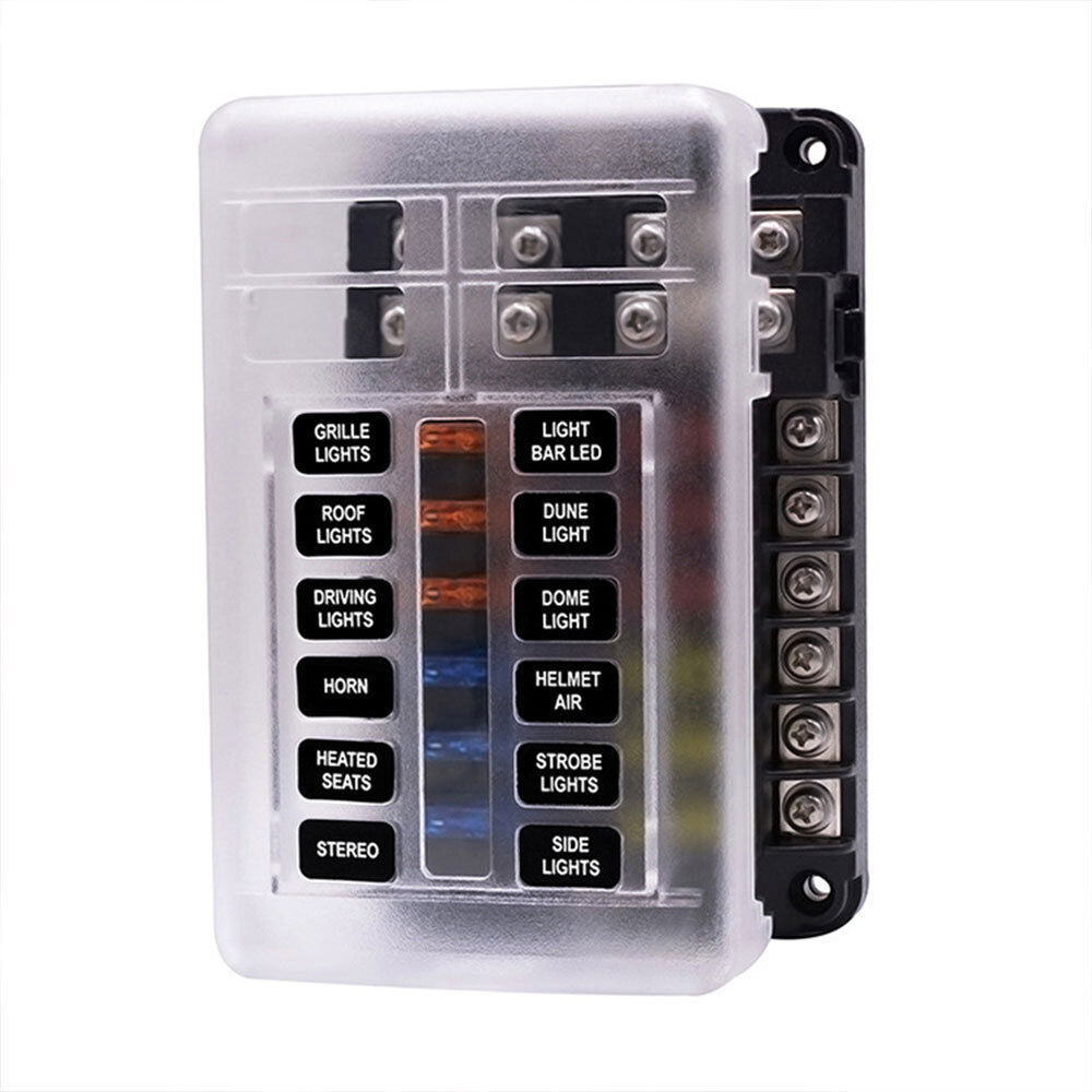 12V 32V 12-Weg ATO Sicherungshalter KFZ Auto Sicherungskasten LKW Boot Sicher DE
