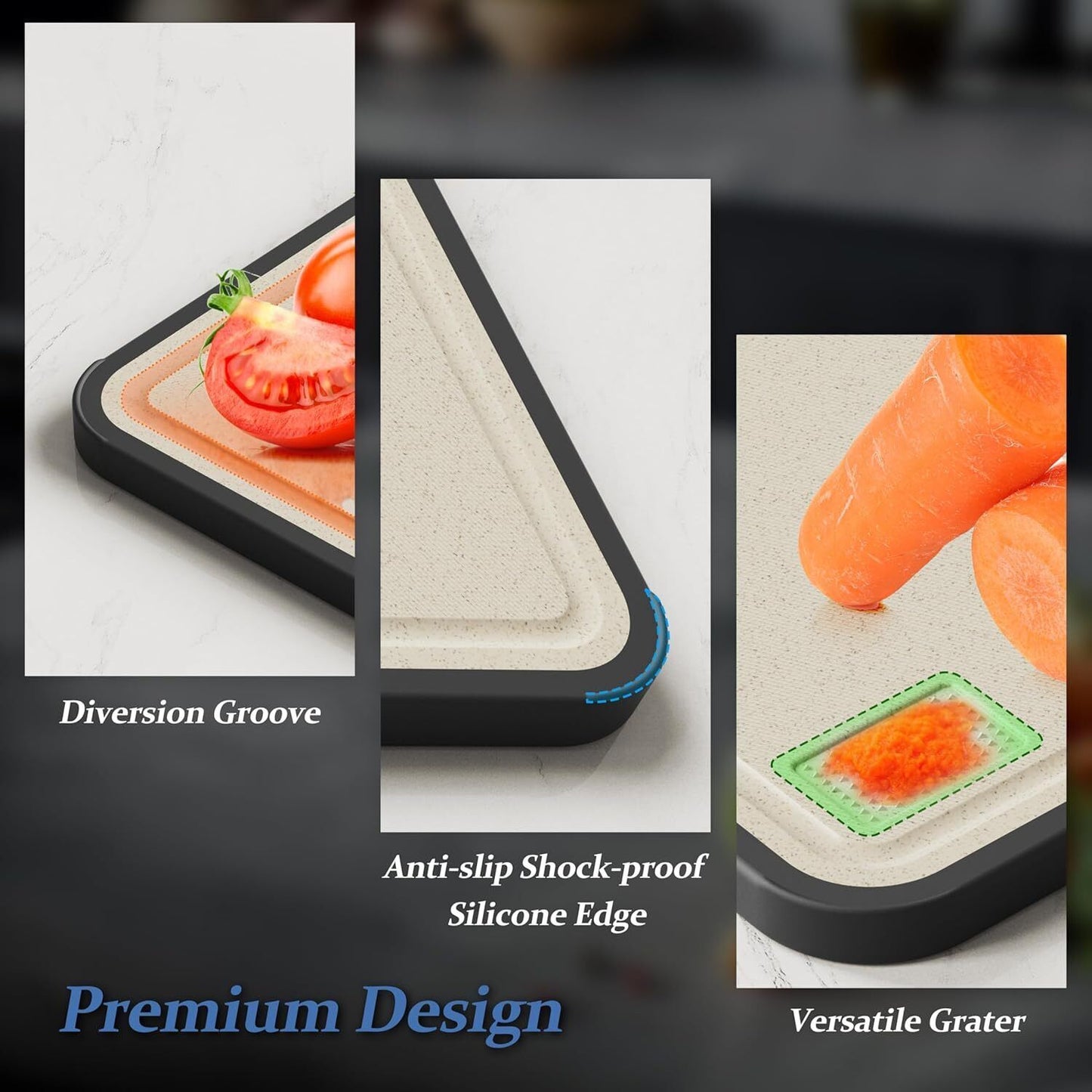 Stainless Cutting Board Double-Sided Titanium Cutting Boards For Kitchen Camping