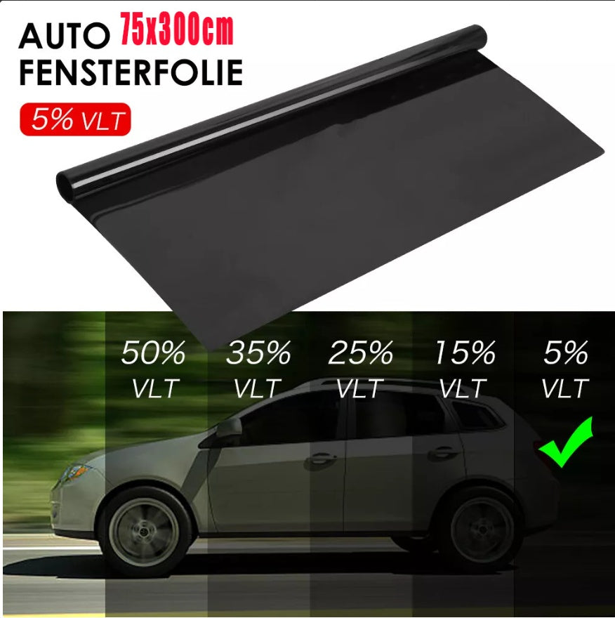 Sunscreen Film 75 X 300cm Deep Black