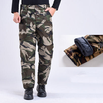 Winter Thickened Fleece Lined Camouflage Cotton Padded Jacket For Men