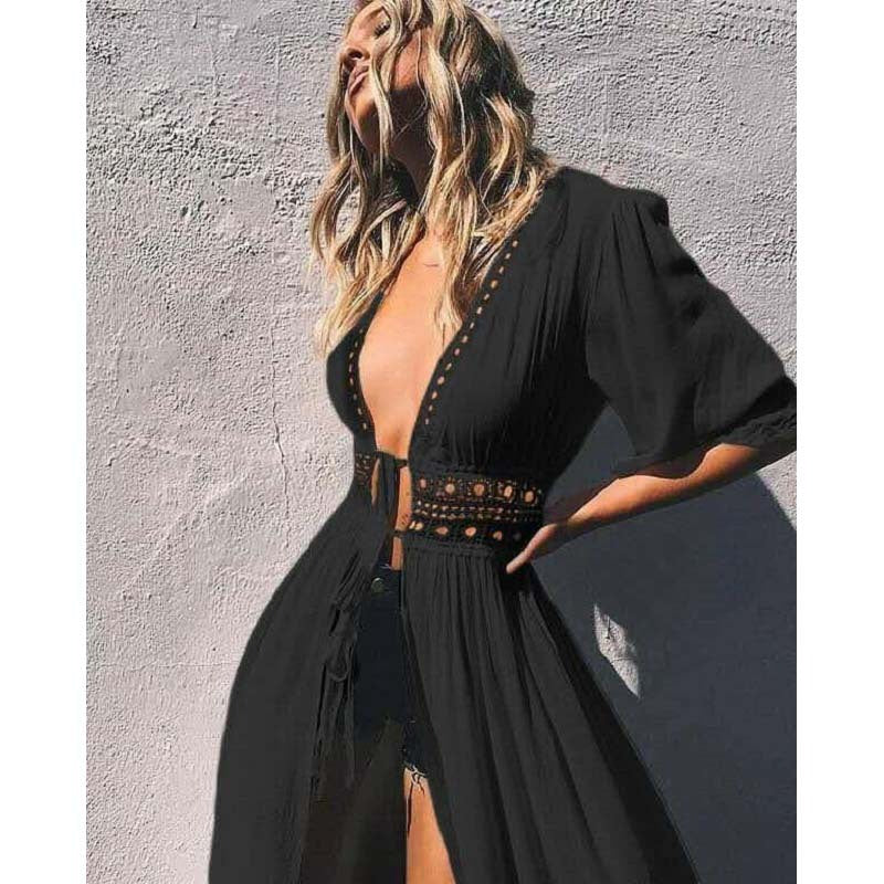 Lace stitching cardigan jacket