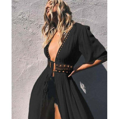 Lace stitching cardigan jacket