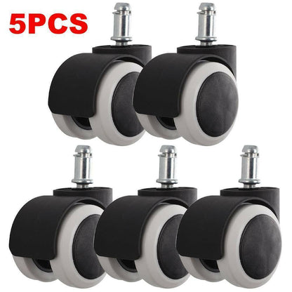 5x Soft Rubber Non Marking Castor Wheels 50mm 11mm Computer Office Chair Caster