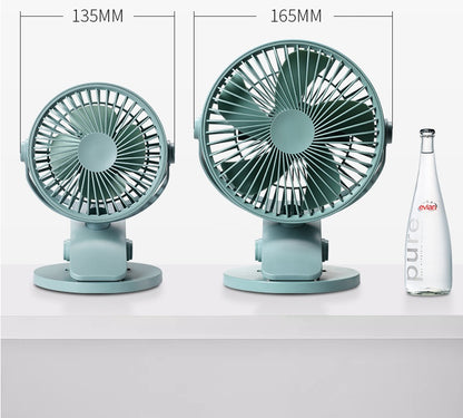 USB Small Fan Large Wind Silent Desktop Pinch Fan Student Dormitory Bed Office Charging Mini Clip Fan Wall Mounted