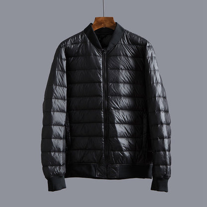 Lightweight Down Jacket With A Baseball Collar