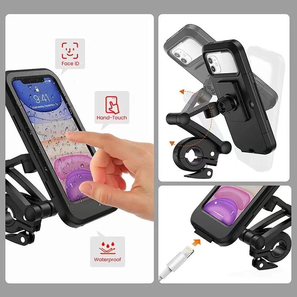 Schwarz Handyhalterung Fahrrad Motorrad Halter Handy Smartphone Halterung Lenker